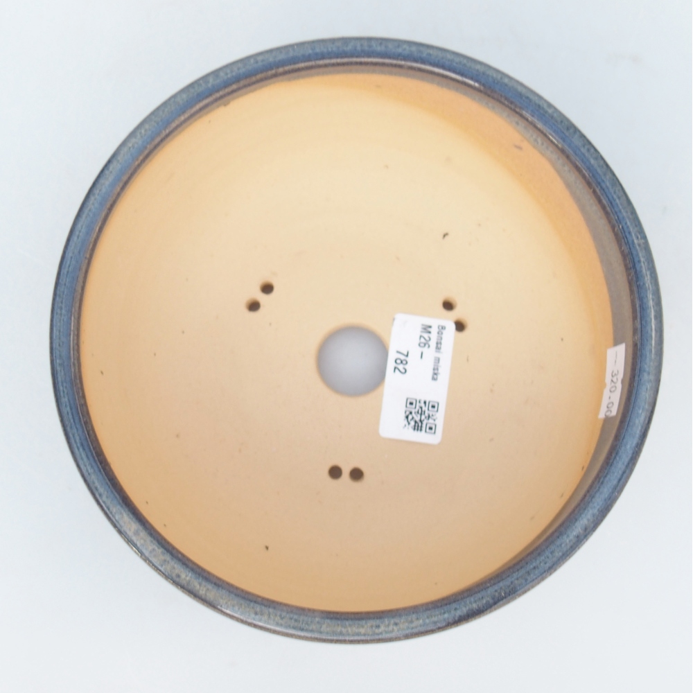 Bonsaischaal van keramiek 16,5 x 16,5 x 6 cm, kleur blauw