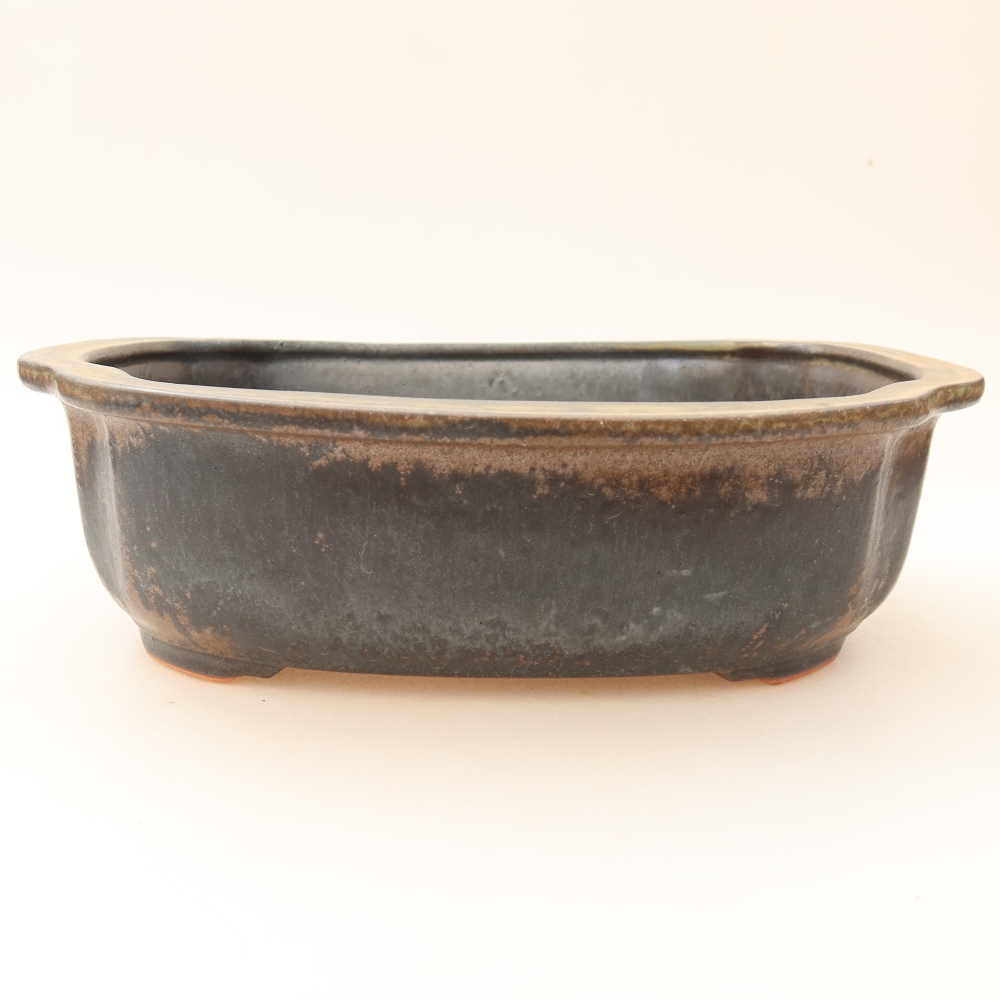 Keramische bonsaipot 24,5 x 21 x 7,5 cm, kleur bruin