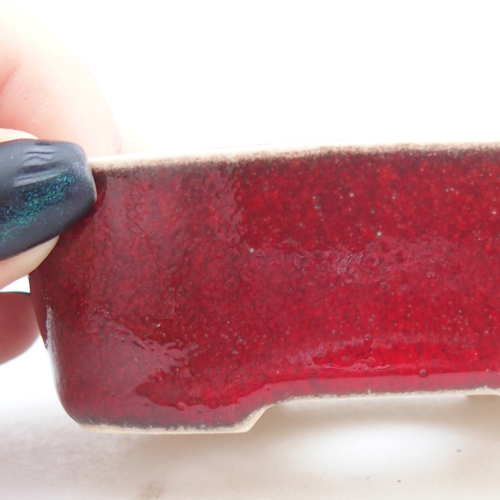 Mini bonsaischaal 6 x 6 x 2,5 cm, kleur rood