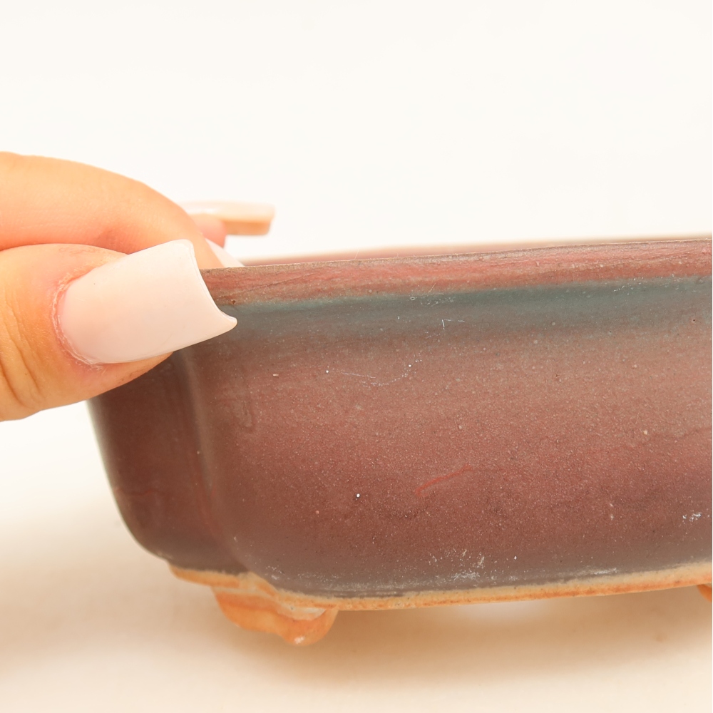 Keramische bonsaipot 13,5 x 10,5 x 5 cm, kleur paars