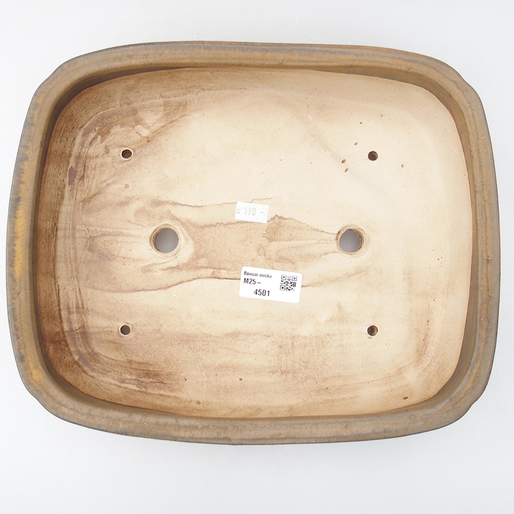 Bonsaischaal van keramiek 29 x 23,5 x 7 cm, bruin