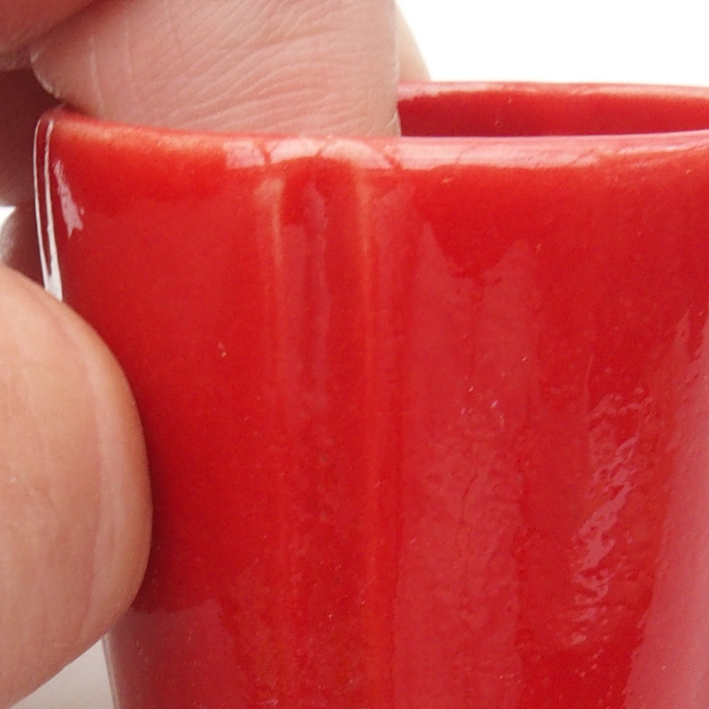 Mini bonsaischaal 4 x 4 x 4 cm, kleur rood