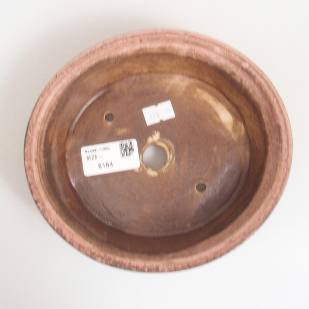 Bonsaischaal van keramiek 10 x 8,5 x 4 cm, bruin