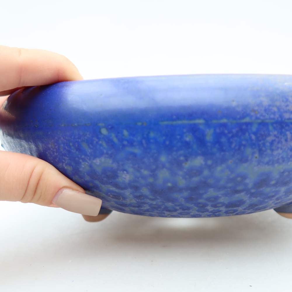 Keramische bonsaischaal 20 x 20 x 7,5 cm, kleur: blauw