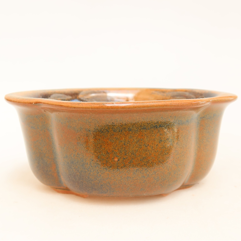 Keramische bonsaipot 13,5 x 11 x 6 cm, kleur bruin