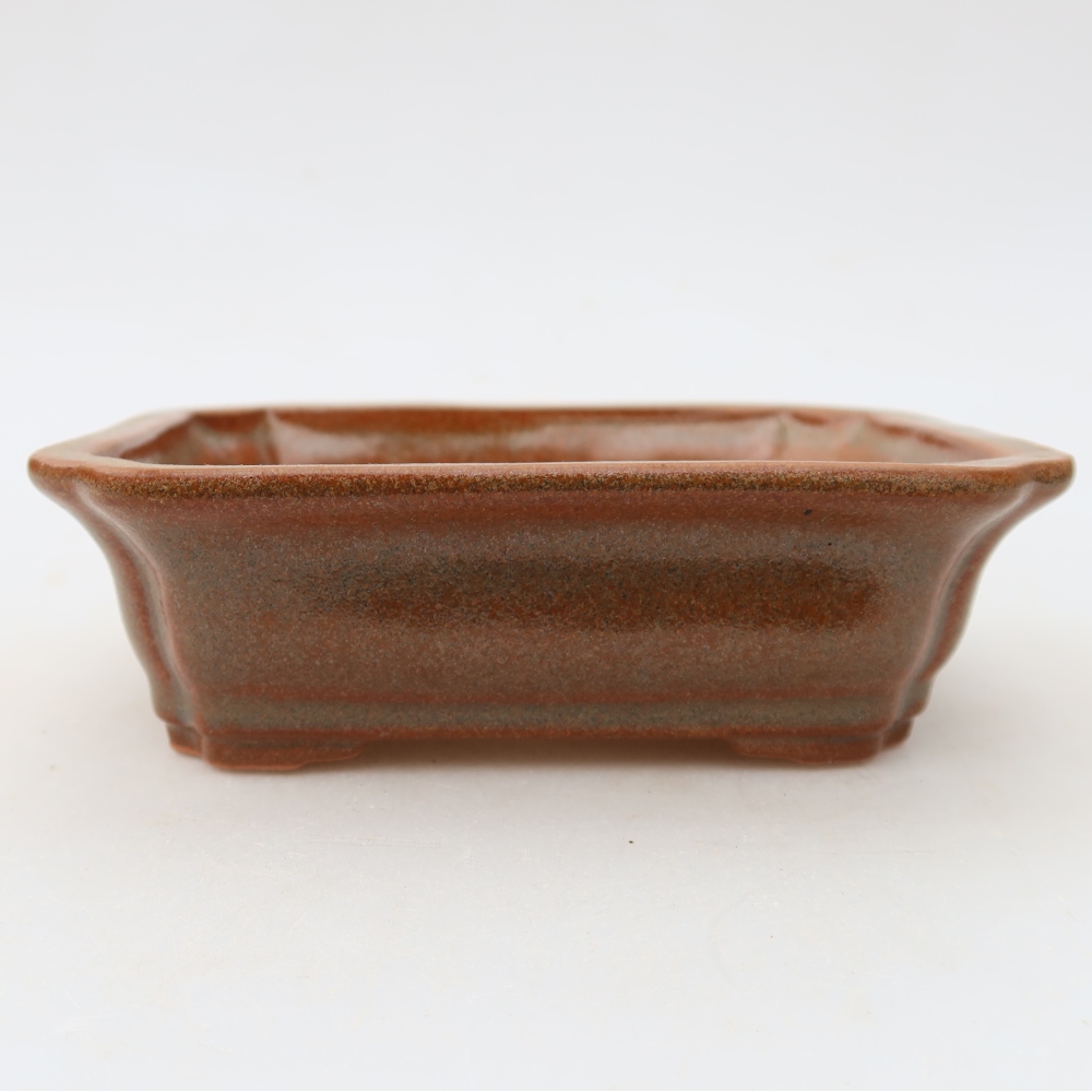 Bonsaischaal van keramiek 13 x 10 x 4 cm, bruin