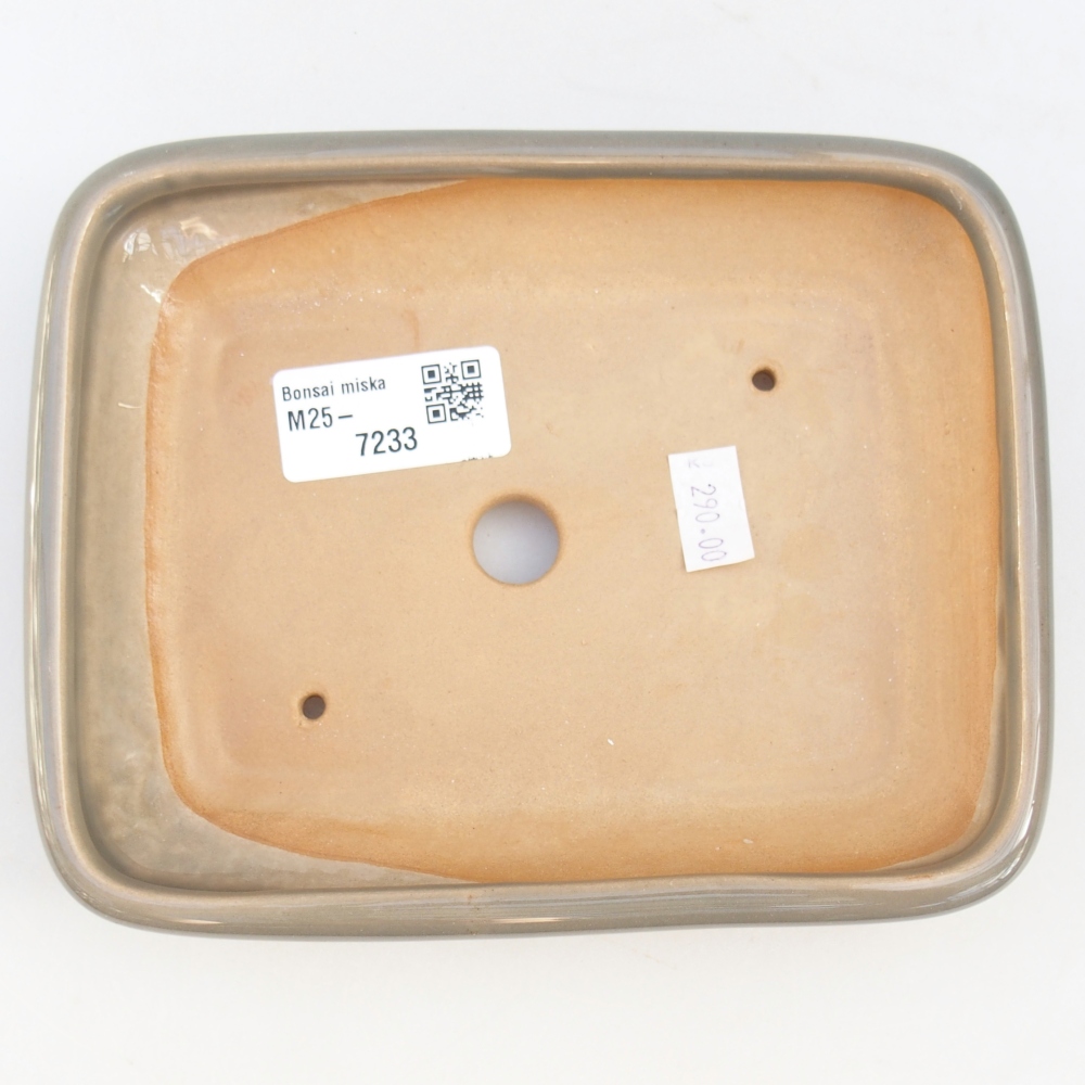Bonsaischaal van keramiek 26 x 26 x 8 cm, kleur rood