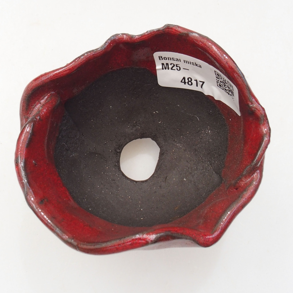 Keramische schaal 8 x 8 x 7 cm , kleur rood