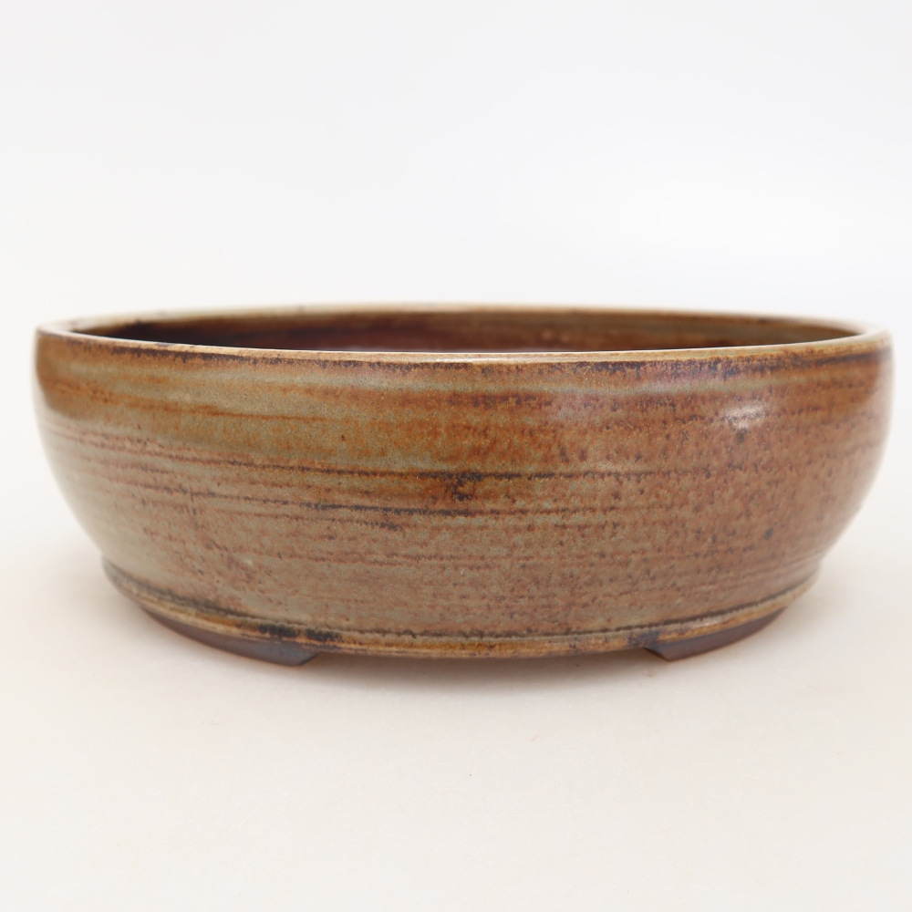 Keramische bonsaipot 17 x 17 x 5,5 cm, kleur bruin