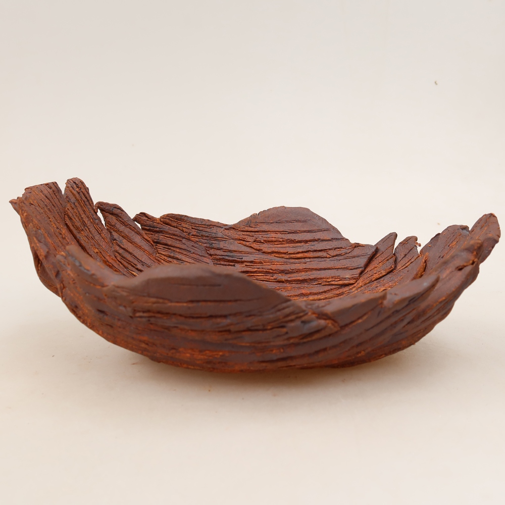 Keramische schaal  21,5 x 16,5 x 8 cm, kleur bruin