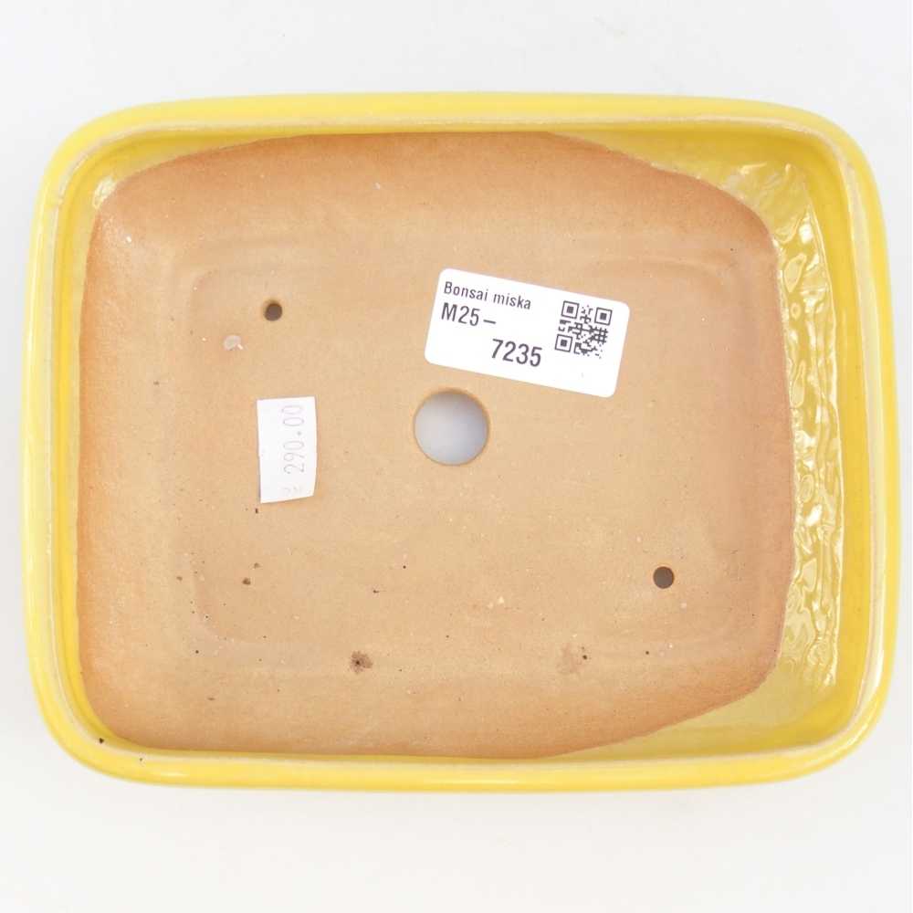 Bonsaischaal van keramiek 26 x 26 x 8 cm, kleur rood