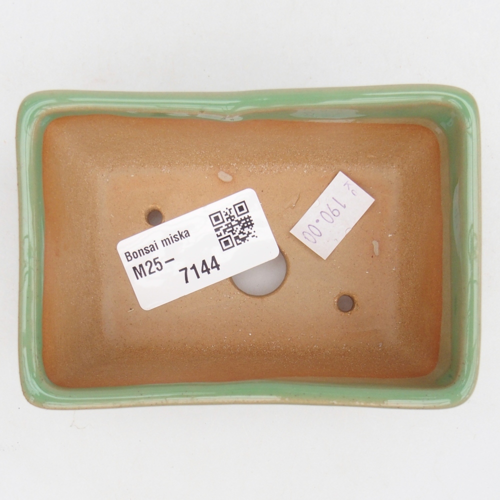 Bonsaischaal van keramiek 26 x 26 x 8 cm, kleur rood