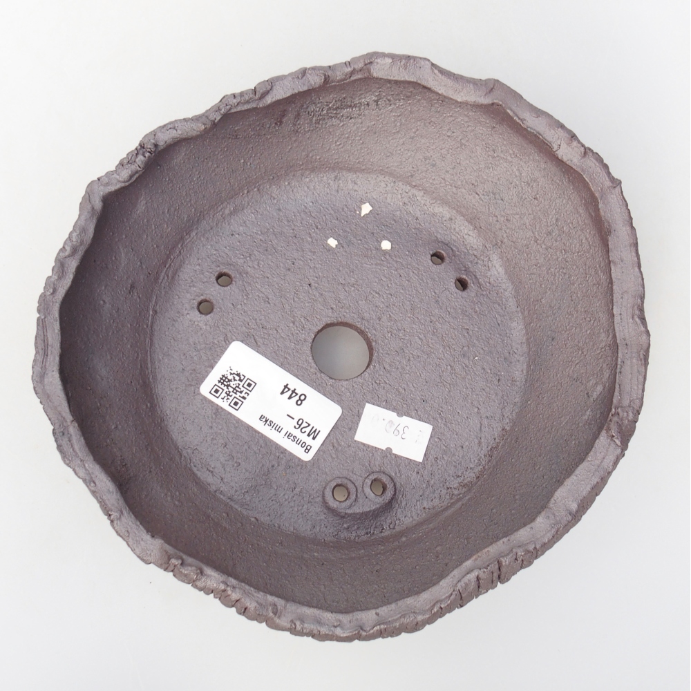 Bonsaischaal van keramiek 17 x 16 x 6 cm, metaalkleur