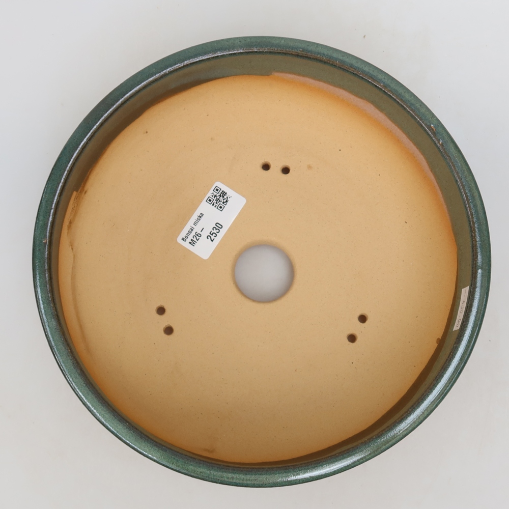 Keramische bonsaipot 21,5 x 21,5 x 7 cm, kleur groen