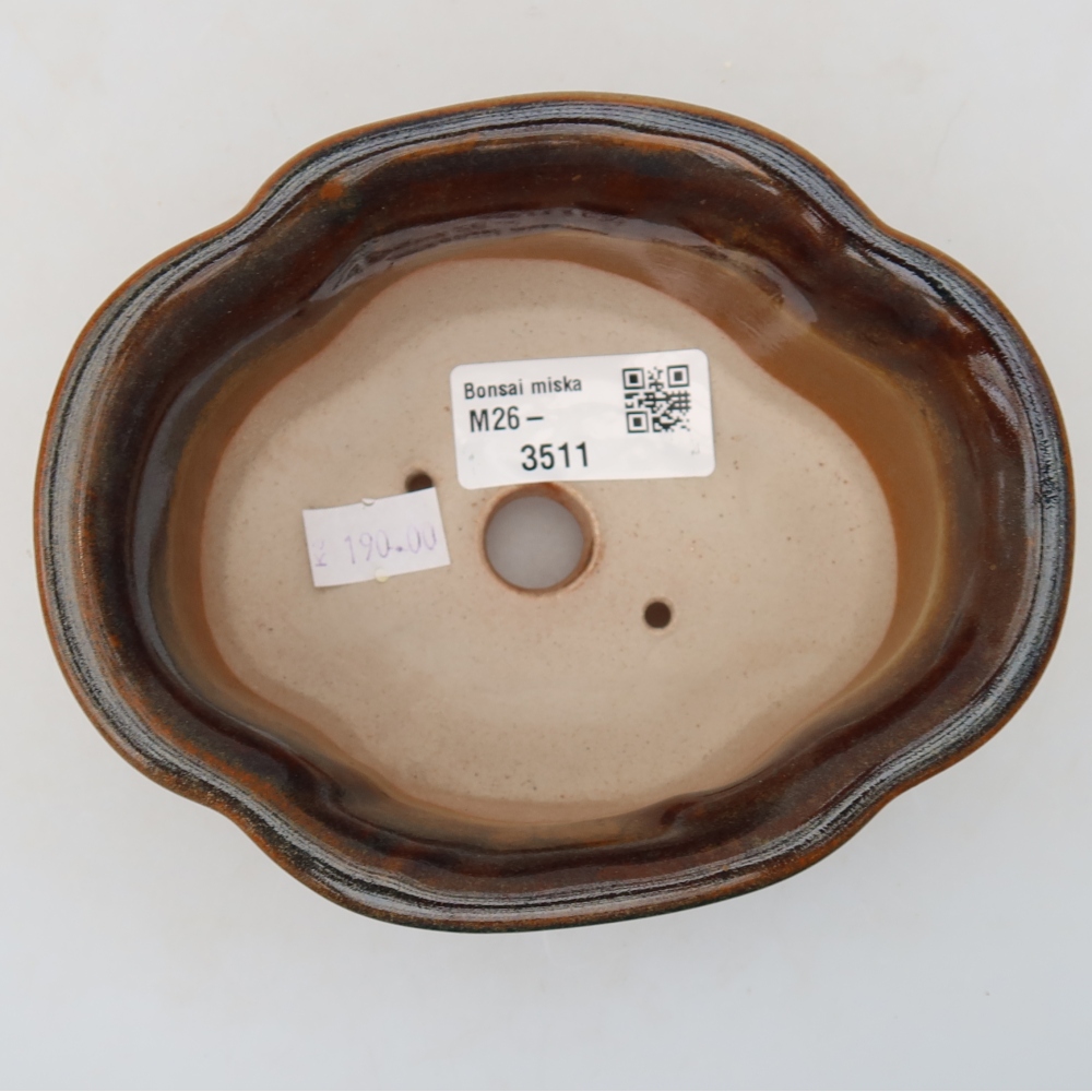 Keramische bonsaipot 13,5 x 11 x 6 cm, kleur bruin