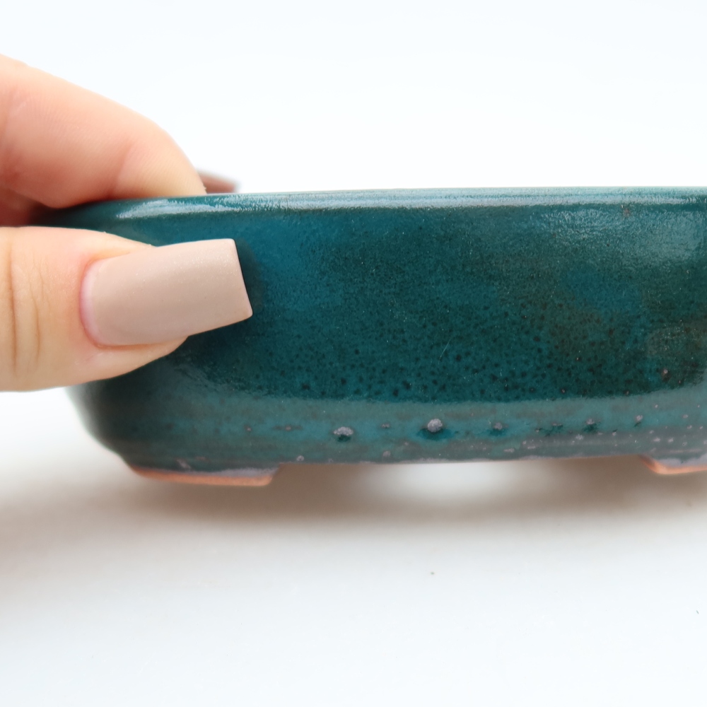 Keramische bonsaipot 13 x 8,5 x 4 cm, kleur groen