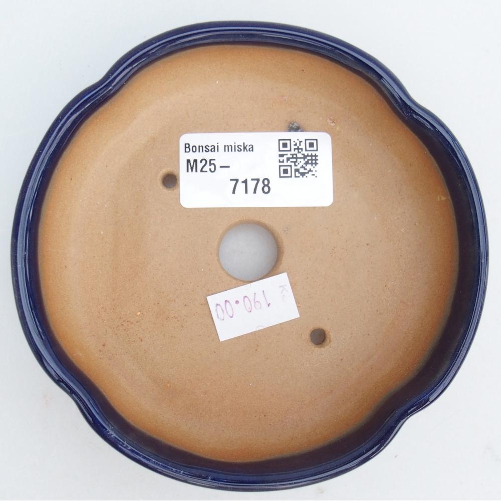 Bonsaischaal van keramiek 26 x 26 x 8 cm, kleur rood