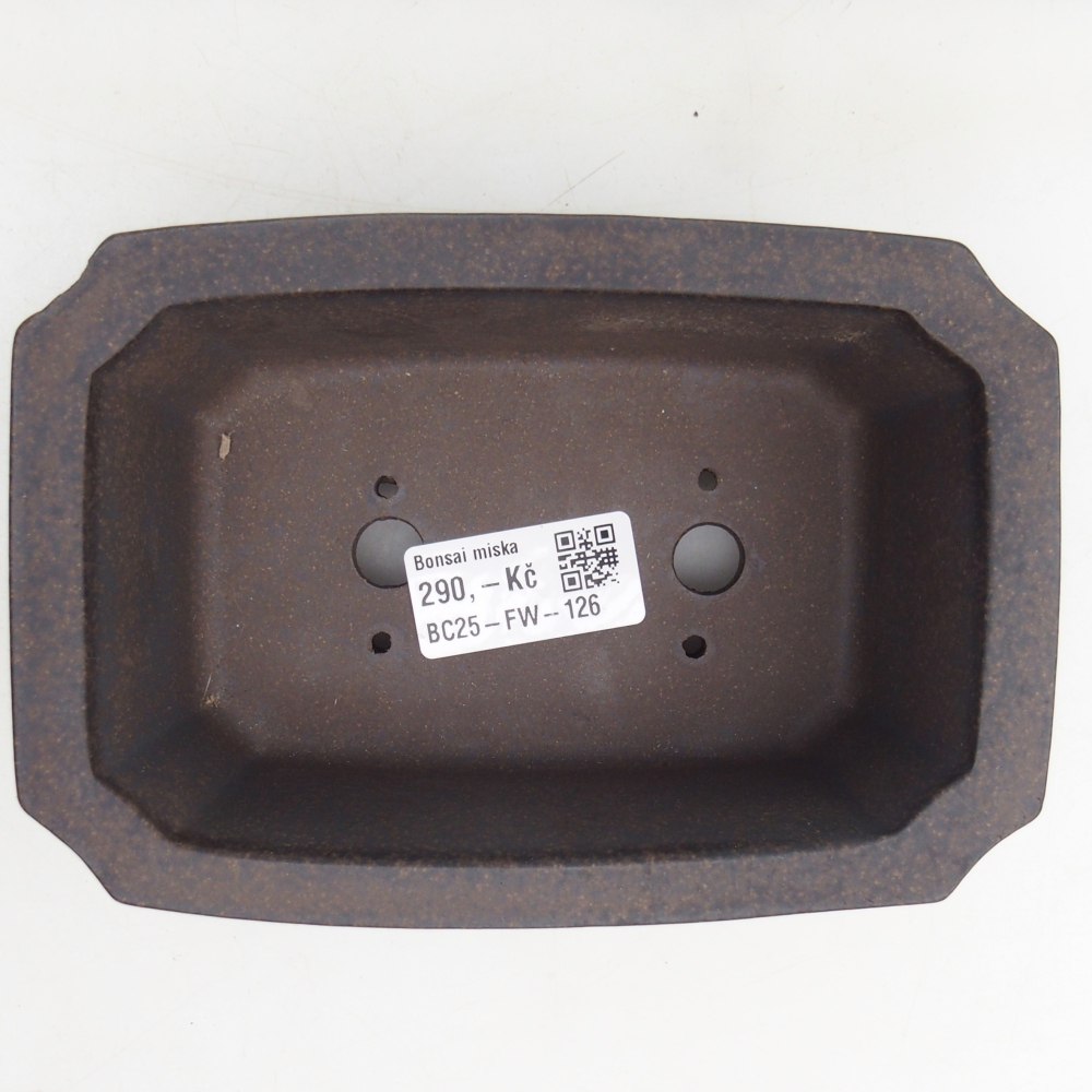 Bonsaischaal van keramiek 15,5 x 10,5 x 6 cm, okerbruin