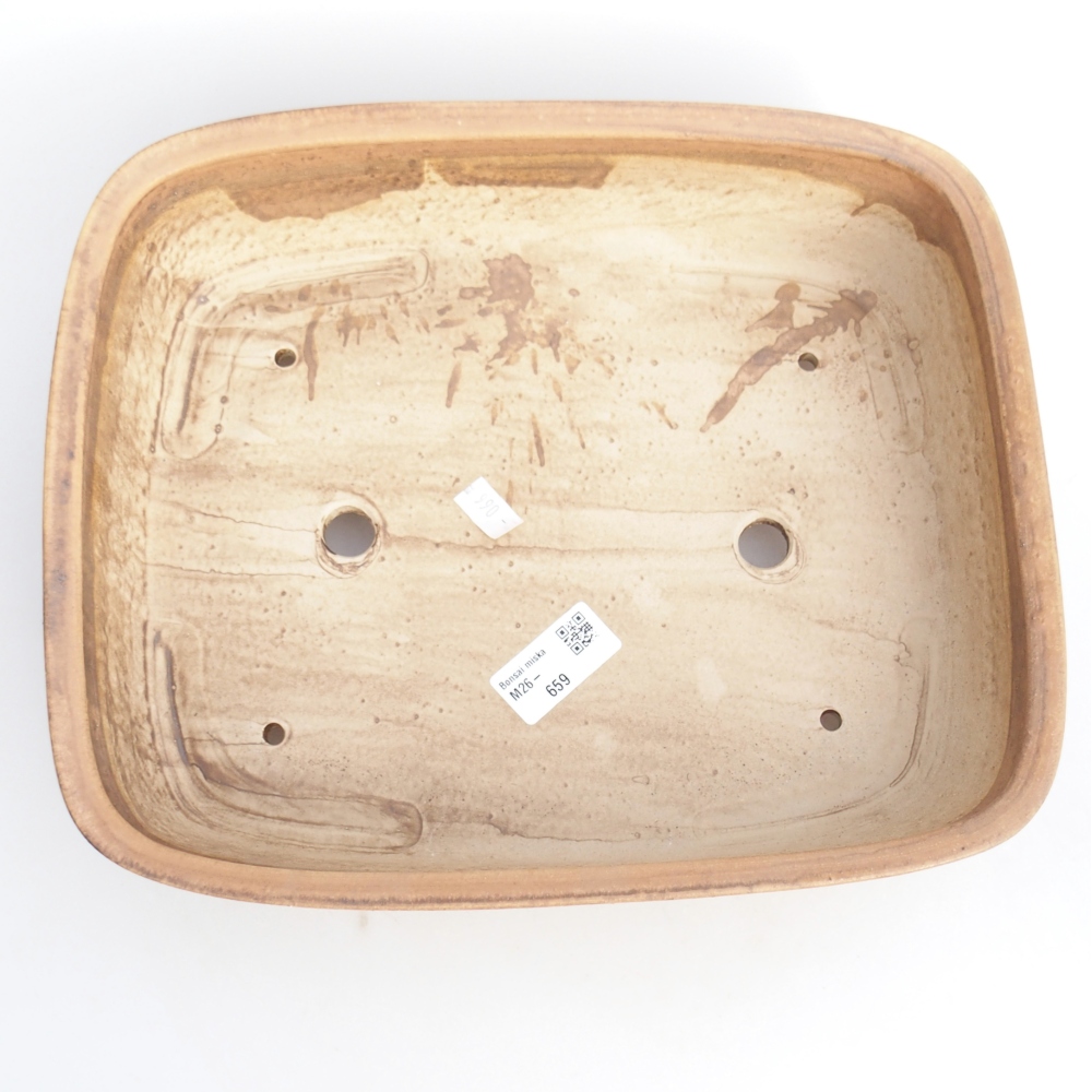 Bonsaischaal van keramiek 29,5 x 24 x 7 cm, roze