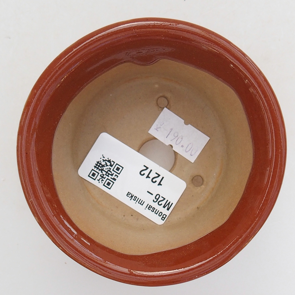 Bonsaischaal van keramiek 9 x 9 x 5 cm, bruin