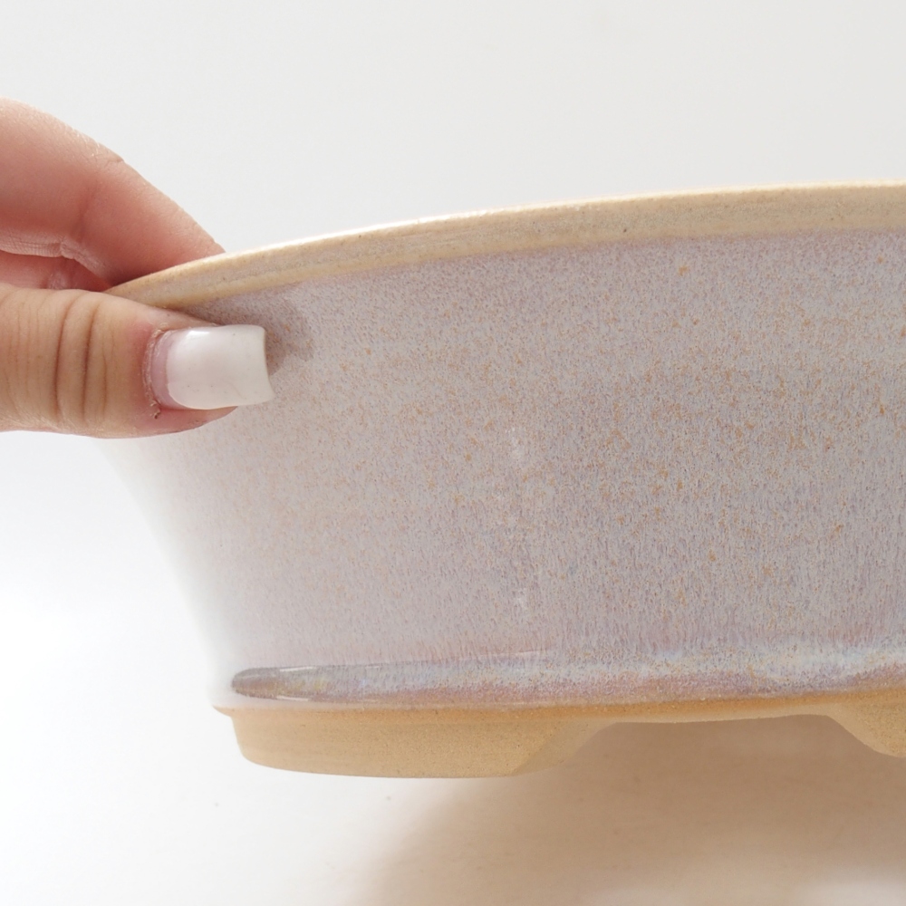 Bonsaischaal van keramiek 26,5 x 26,5 x 7,5 cm, kleur beige