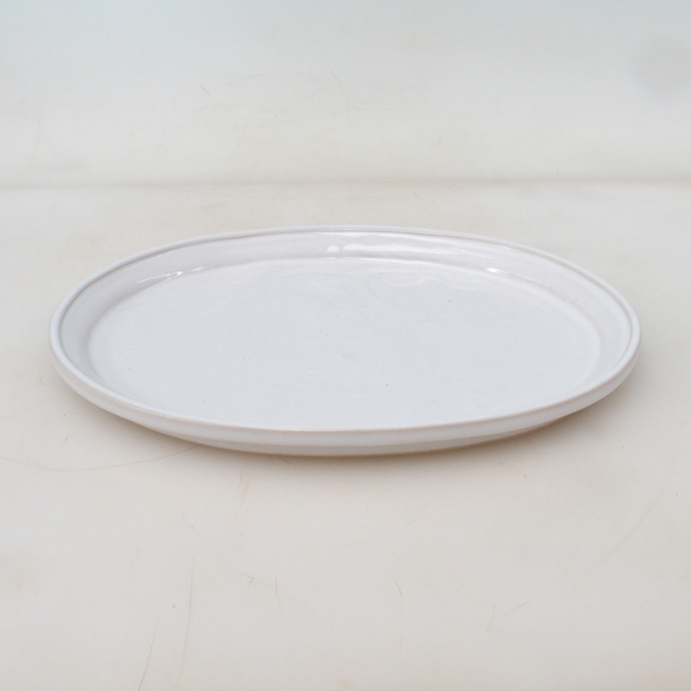 Bonsai ovaal schoteltje M - 22,5 x 18 x 1,5 cm - wit