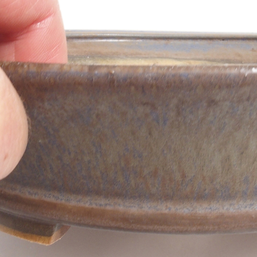 Bonsaischaal van keramiek 10 x 8,5 x 4 cm, bruin