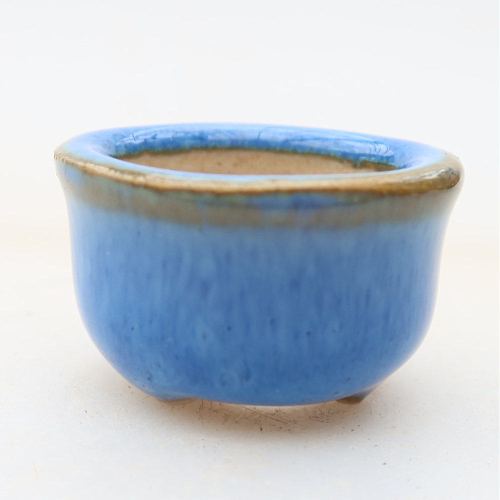 Keramische bonsaipot 2,5 x 2,5 x 2 cm, kleur blauw