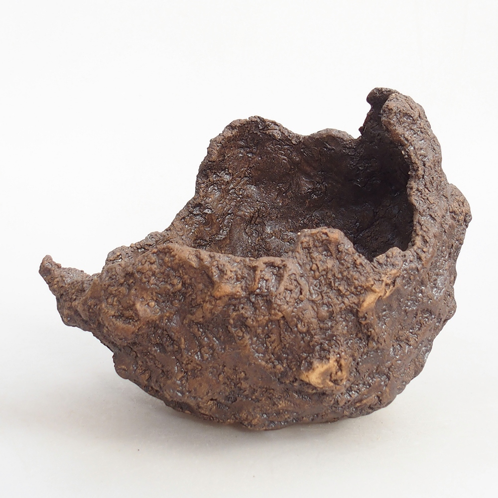 Keramische schaal 16 x 14 x 14 cm , kleur bruin