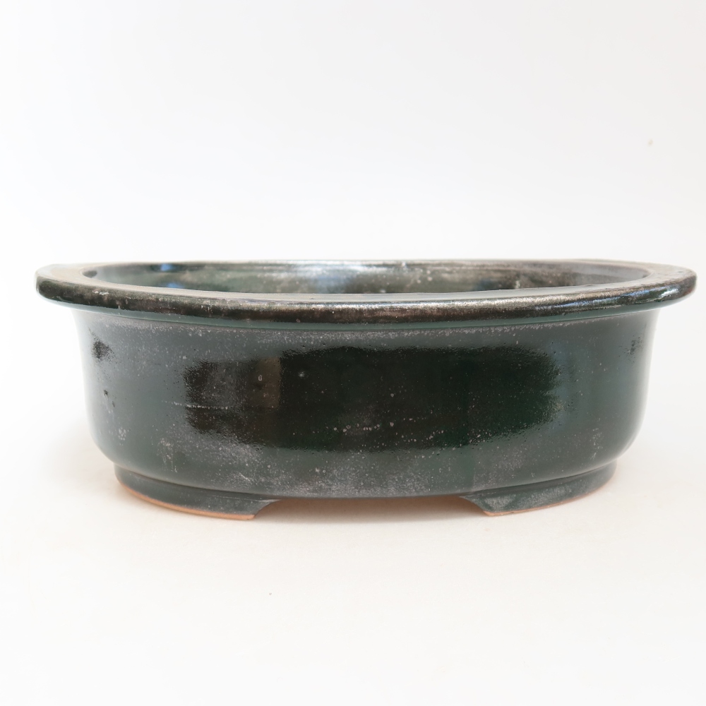 Bonsaischaal van keramiek 26 x 22 x 8 cm, groen