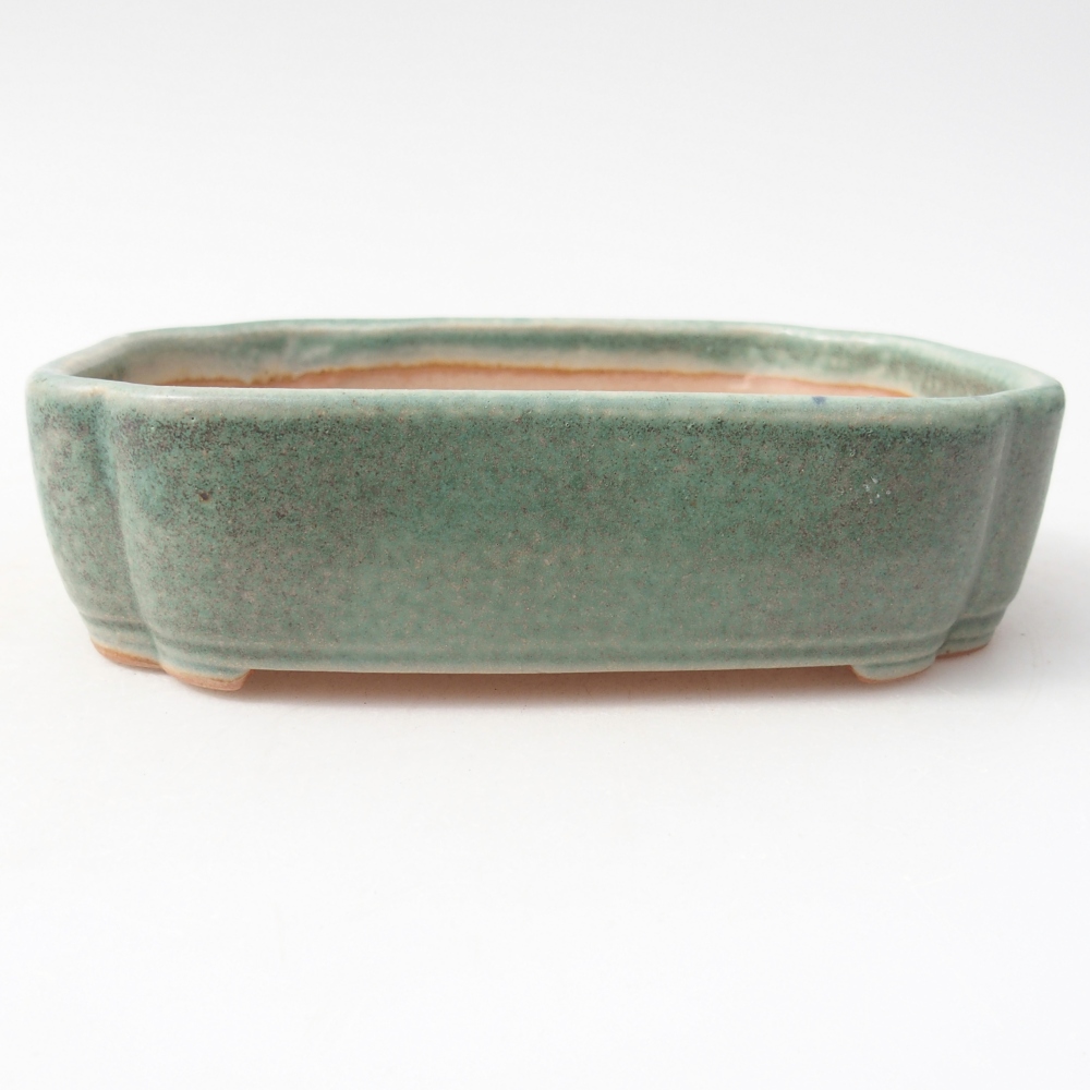 Bonsaischaal van keramiek 16 x 11,5 x 4 cm, groen