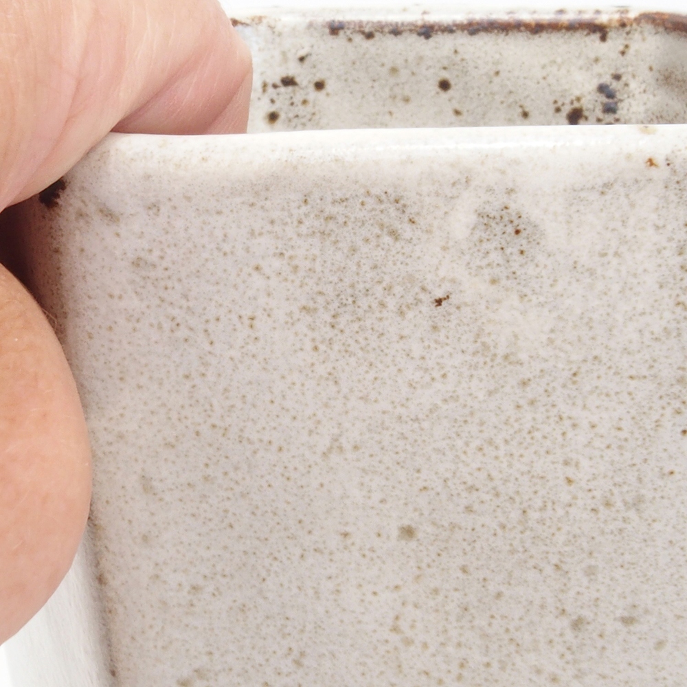 Bonsaischaal van keramiek 12,5 x 11,5 x 16,5 cm, kleur wit