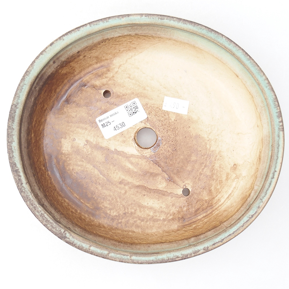 Bonsaischaal van keramiek 21 x 19 x 5 cm, groen