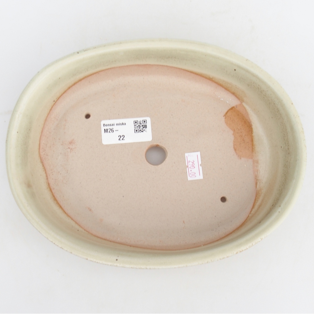 Bonsaischaal van keramiek 21,5 x 17 x 5 cm, groen