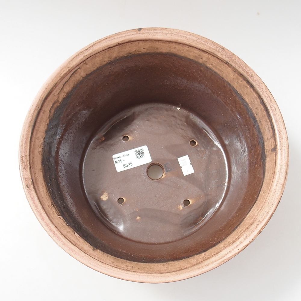 Bonsaischaal van keramiek 24 x 24 x 11,5 cm, roze