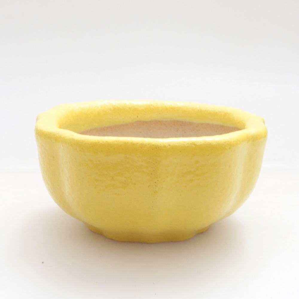 Bonsaischaal van keramiek 5,5 x 5,5 x 3 cm, geel