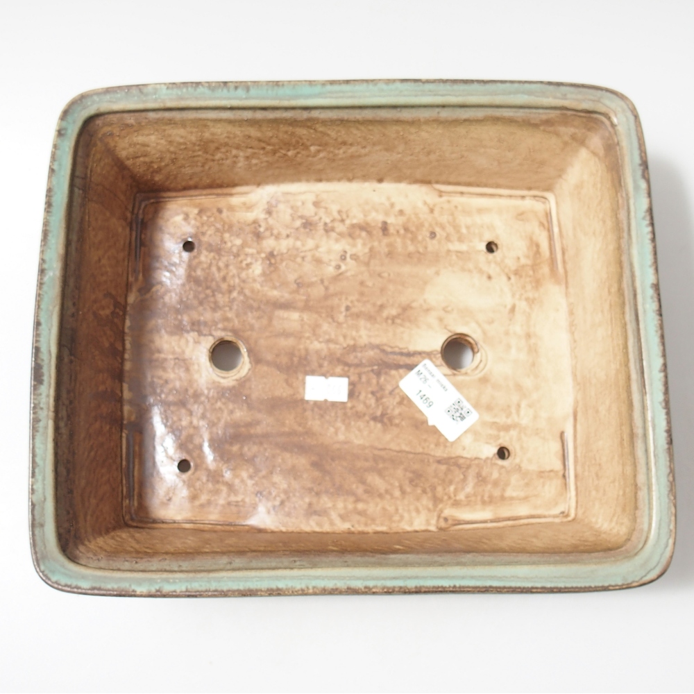 Bonsaischaal van keramiek 29 x 24 x 8 cm, groen