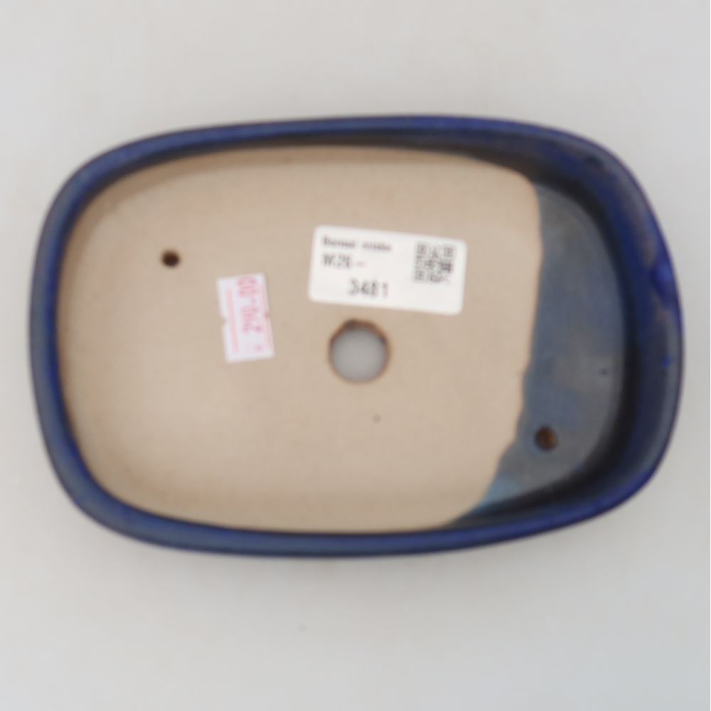 Bonsaischaal van keramiek 16 x 11 x 3,5 cm, kleur blauw