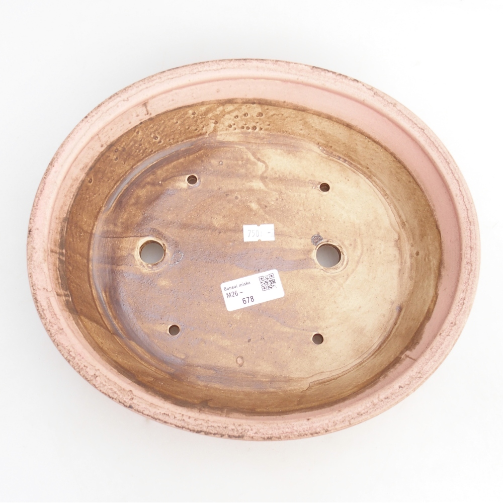 Bonsaischaal van keramiek 28 x 25 x 6 cm, roze