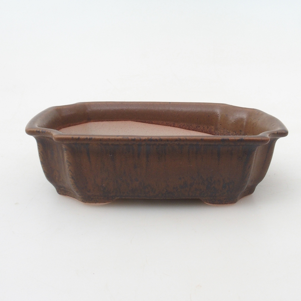 Bonsai kom + schotel H03 - 16,5 x 12 x 4,5 cm - bruin