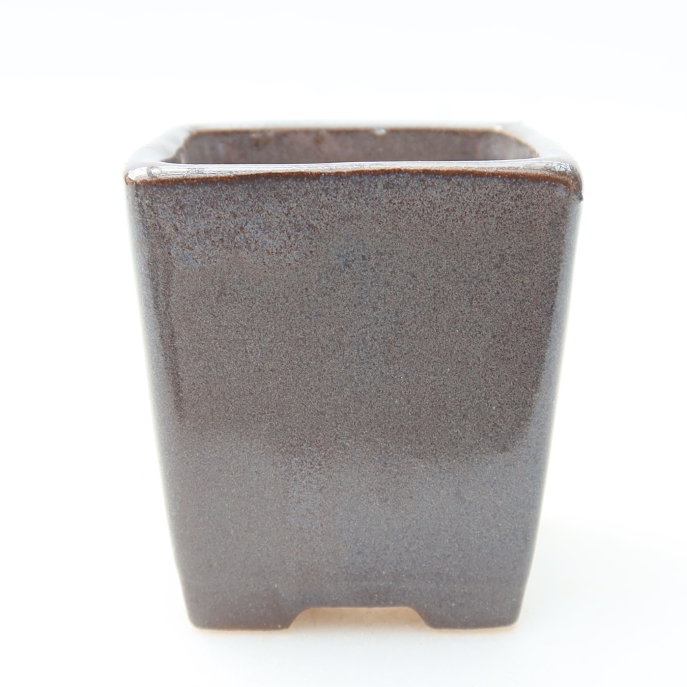 Keramische bonsaischaal 4,5 x 4,5 x 5 cm, kleur grijs