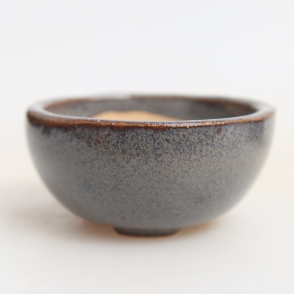 Keramische bonsai-schaal 4 x 4 x 2 cm, kleur grijs
