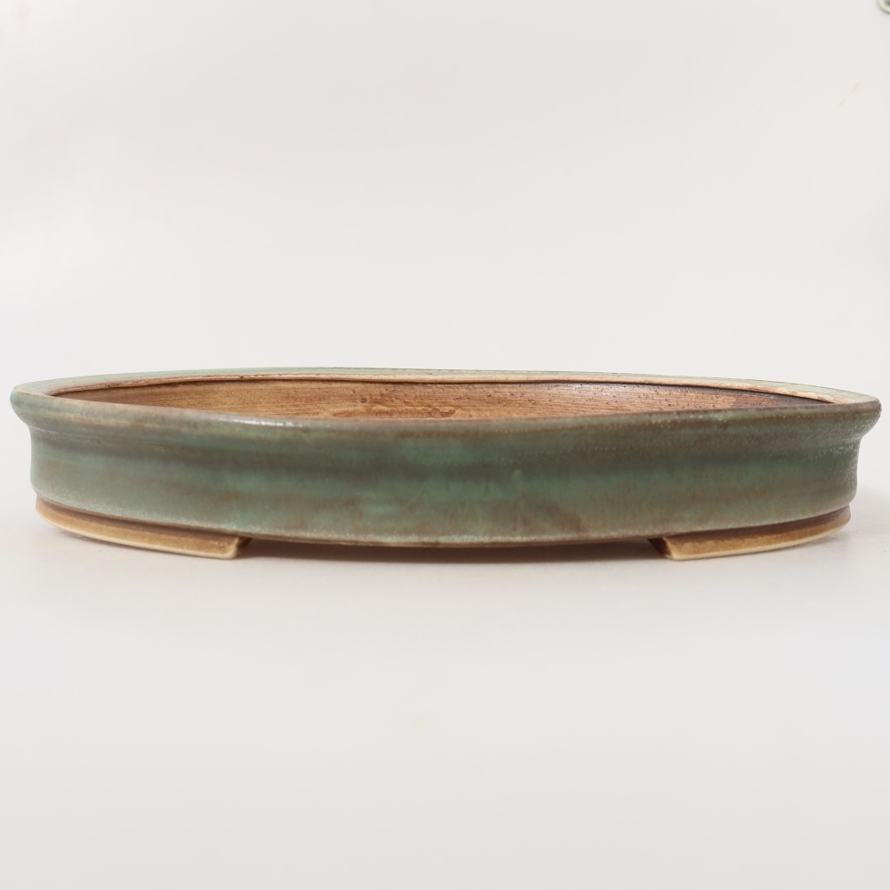 Keramische bonsaipot 30,5 x 26,5 x 4 cm, kleur groen