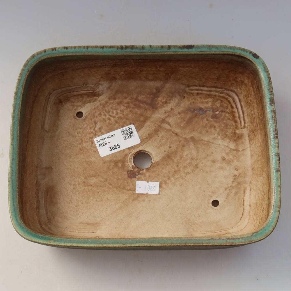 Keramische bonsaipot 22,5 x 18 x 6 cm, kleur groen