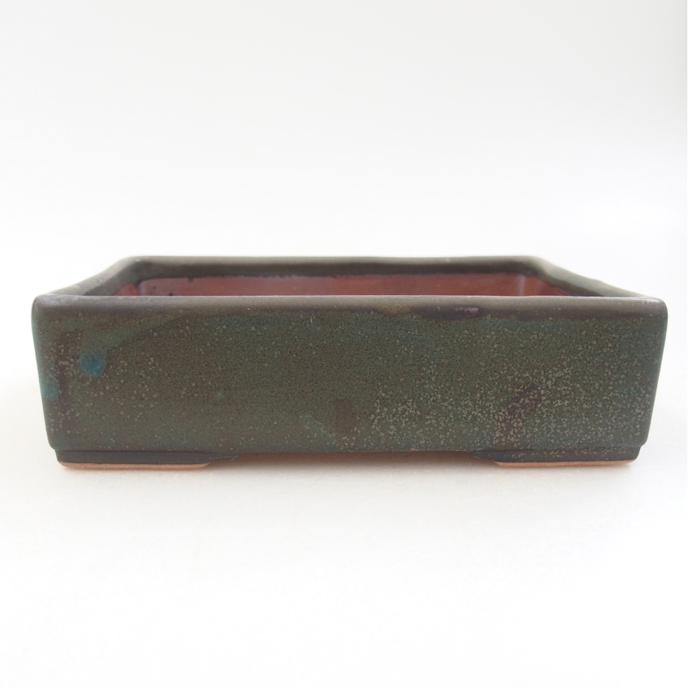 Bonsaischaal van keramiek 13 x 9,5 x 4 cm, grijs