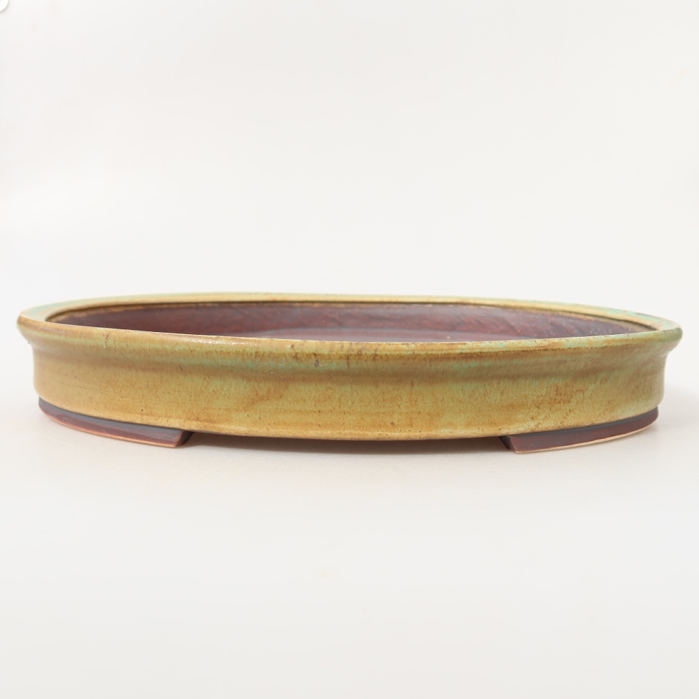 Keramische bonsaipot 30,5 x 26,5 x 4 cm, kleur groen