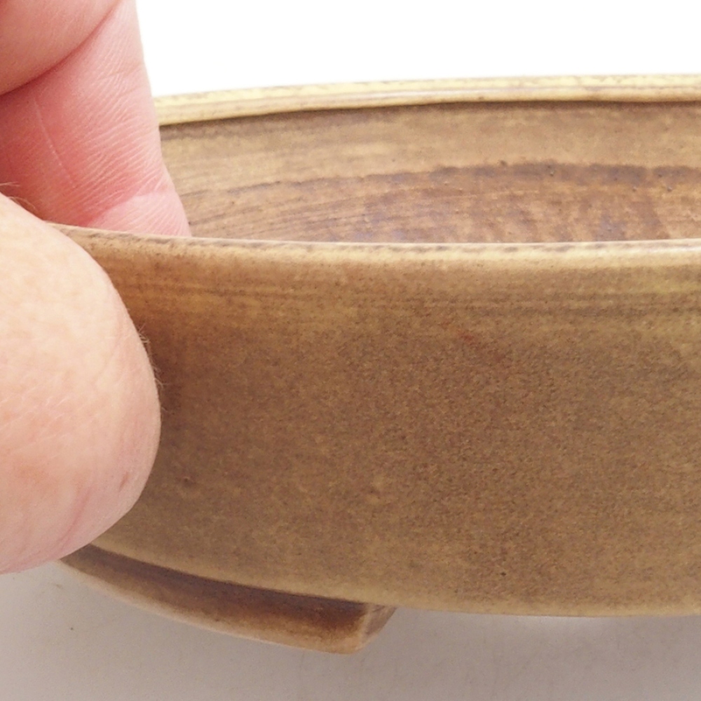 Bonsaischaal van keramiek 10 x 8,5 x 4 cm, bruin