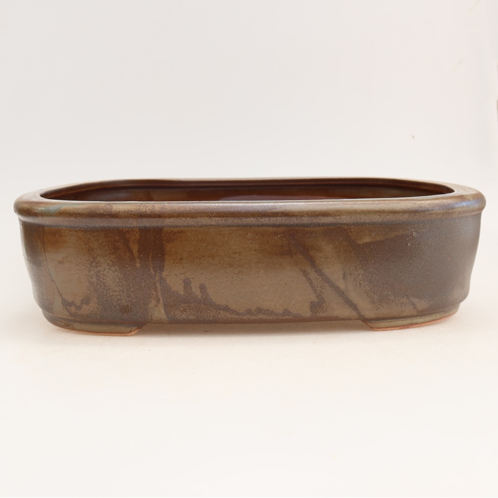 Bonsaischaal van keramiek 31,5 x 24 x 8 cm, bruin