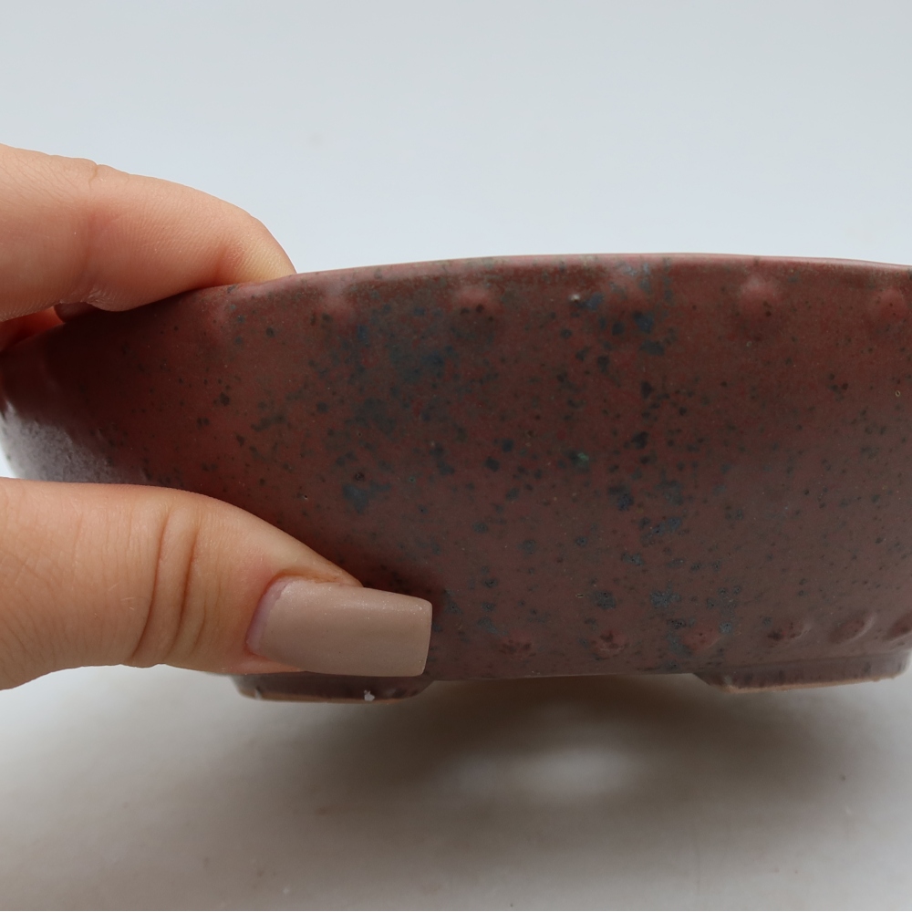Bonsaischaal van keramiek 17,5 x 17,5 x 5 cm, roze