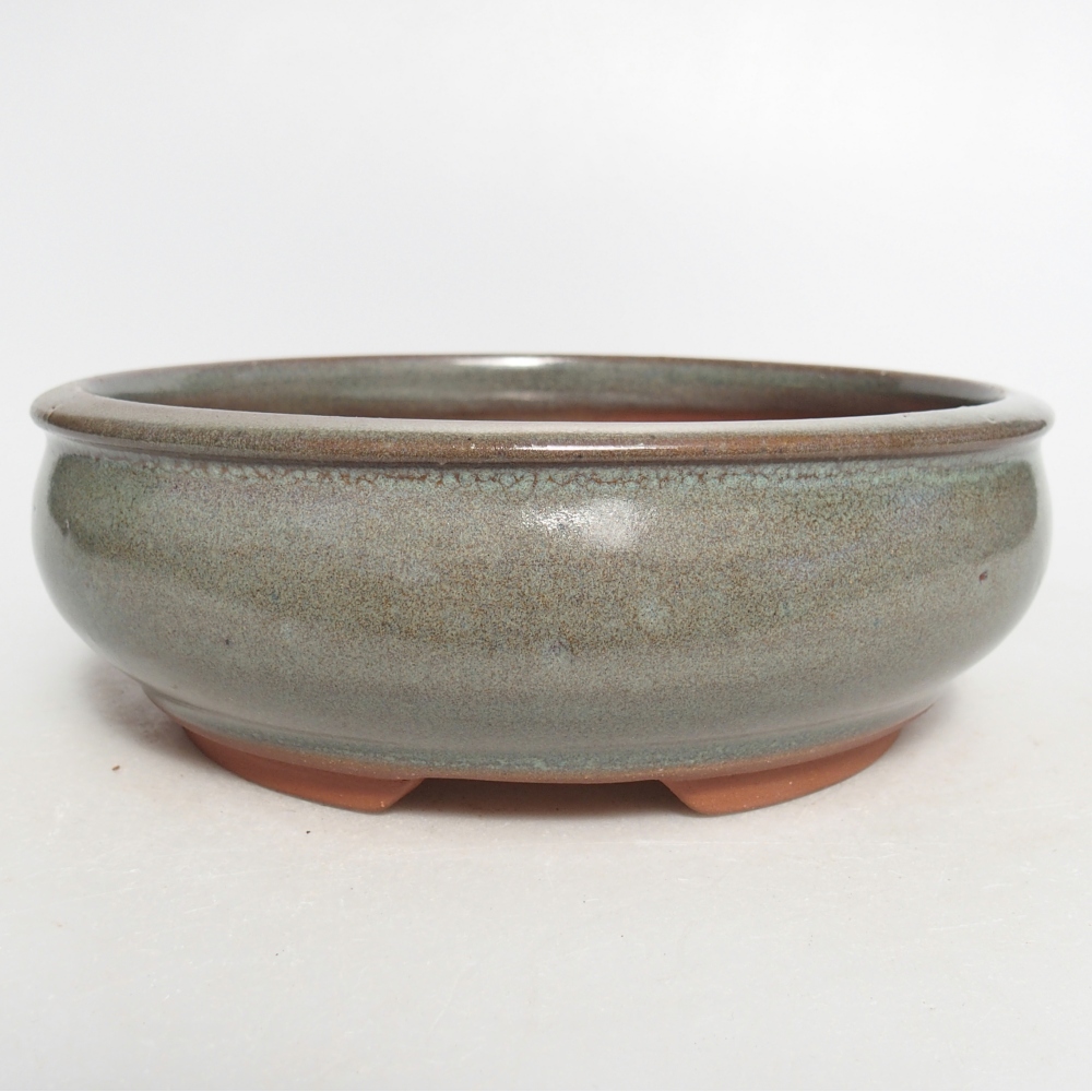 Bonsaischaal van keramiek 16,5 x 16,5 x 5,5 cm, groen